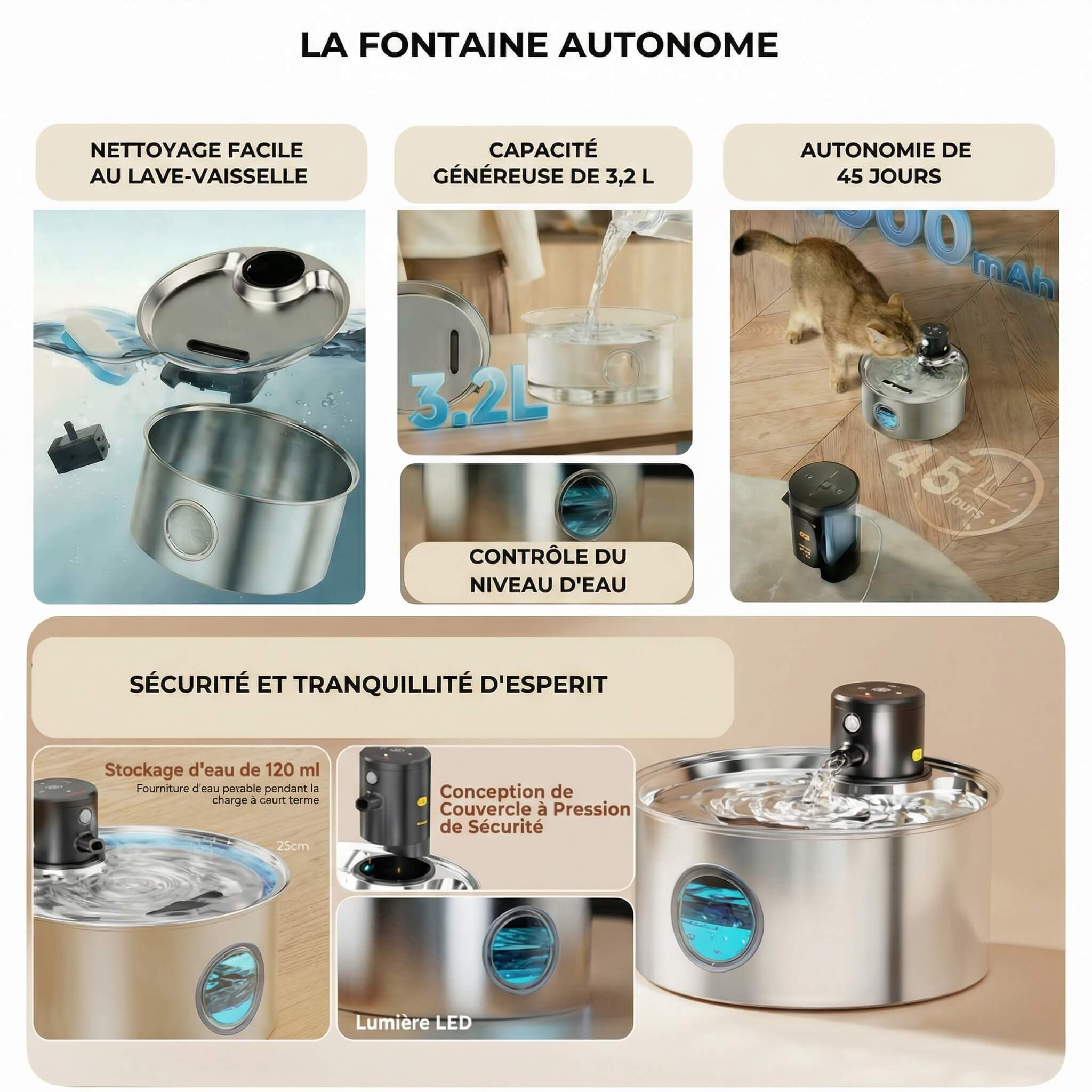 Fontaine en INOX 304